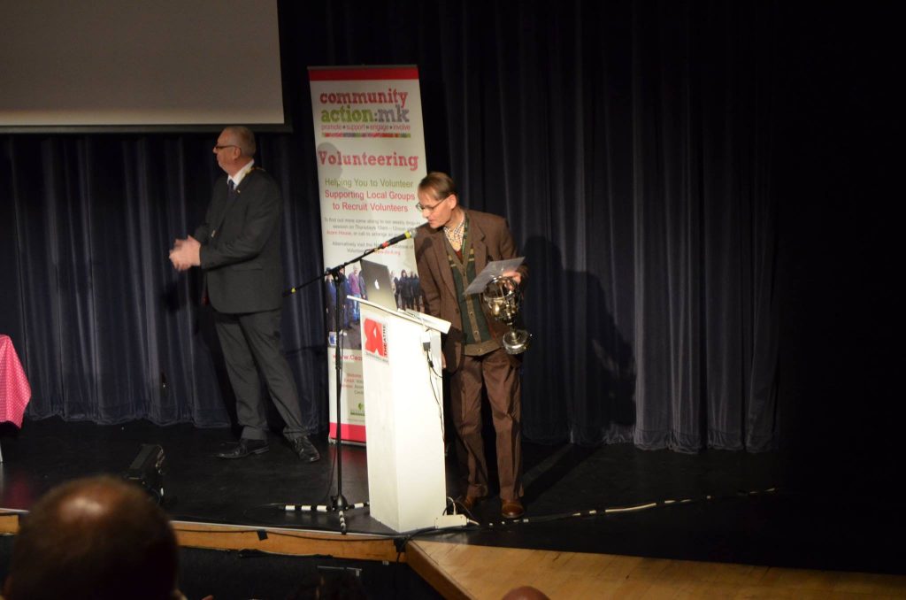 Our MK project leaders win awards - Michael Sheppard accepting his award photo colour