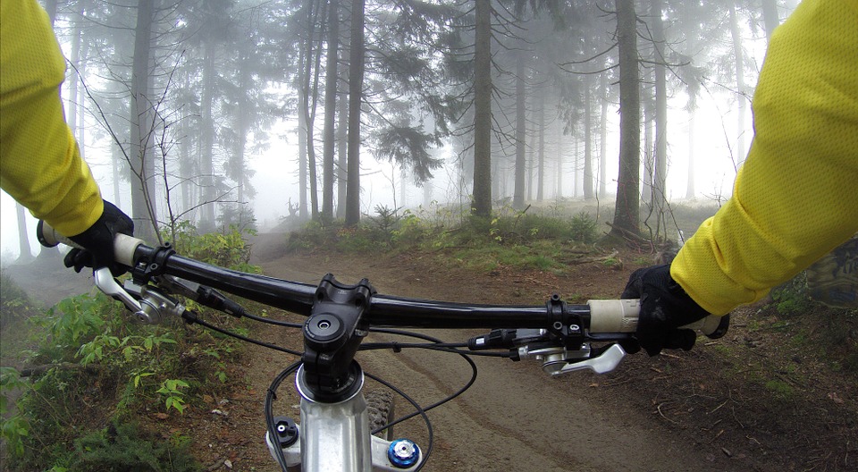 Cycling video screenshot shot from handlebars photo colour