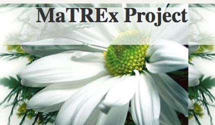 Image of a white daisy and the words MaTREX Project over the top in colour