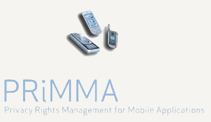 Image of 3 mobile phones falling and the PriMMA text underneath them in colour