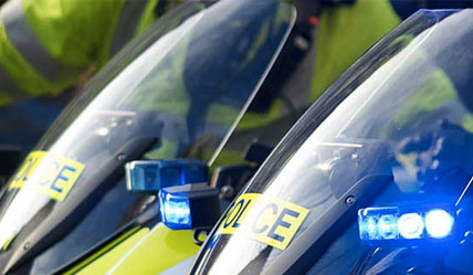Image of police motorcycle windscreens