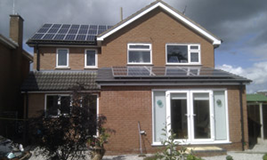 House with two sets of panels photo colour