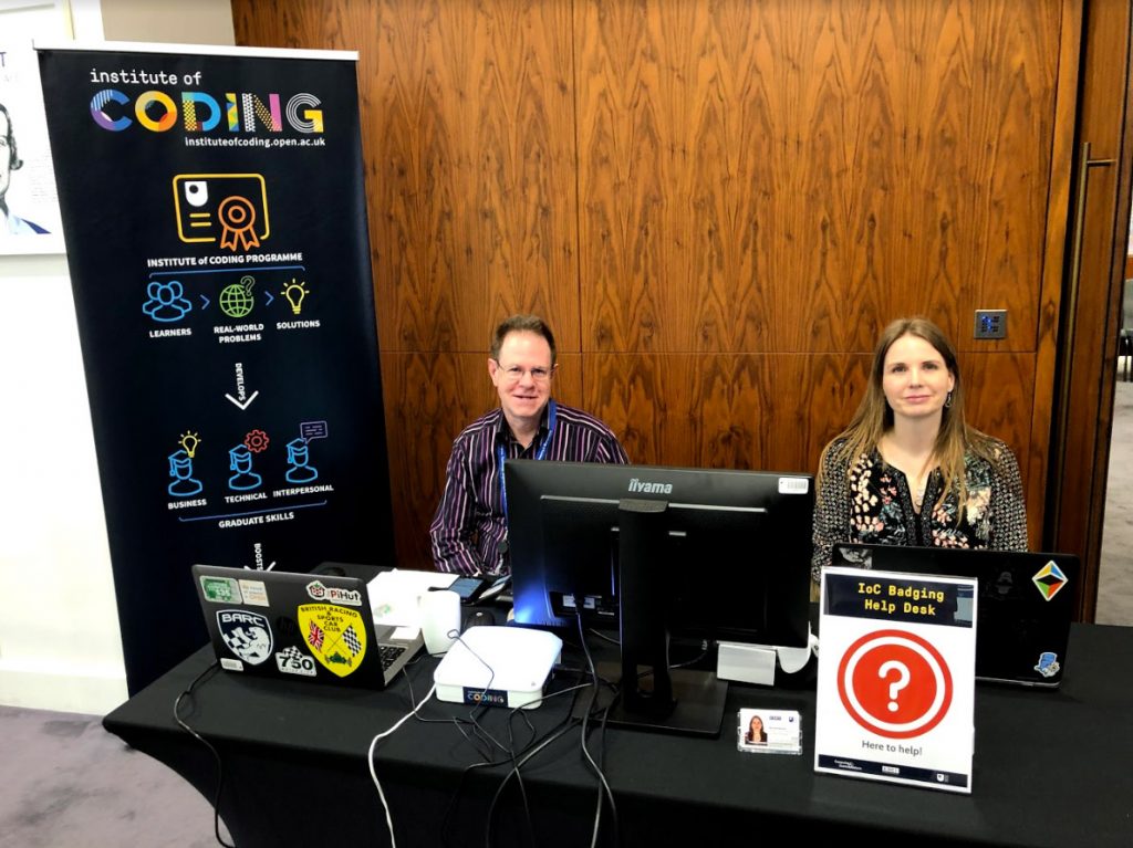 IoC Conference 2020 - help desk for badging issue - Chris Valentine and Michelle Bachler in attendance