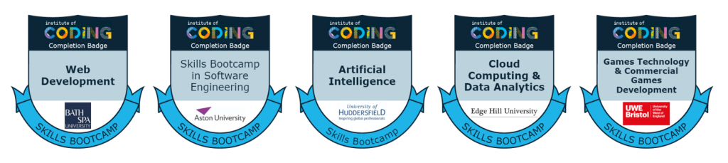 5 examples of IoC Skills Bootcamp badges