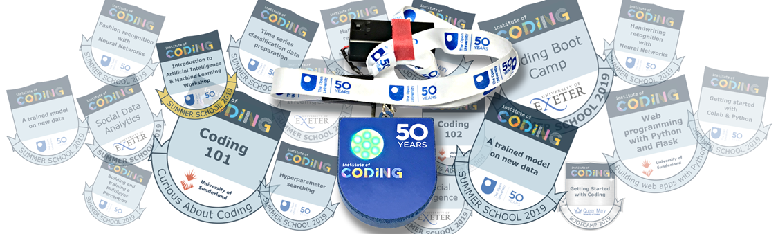 Image of scattered IoC badge shield images